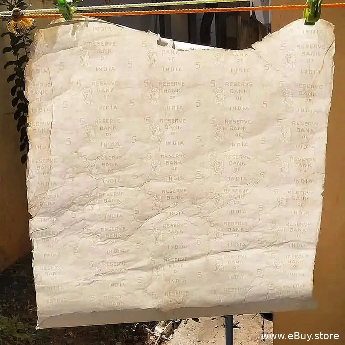 UNCUT British India George VI - 5 Rupees Sheet - Recovered from ShipWreck