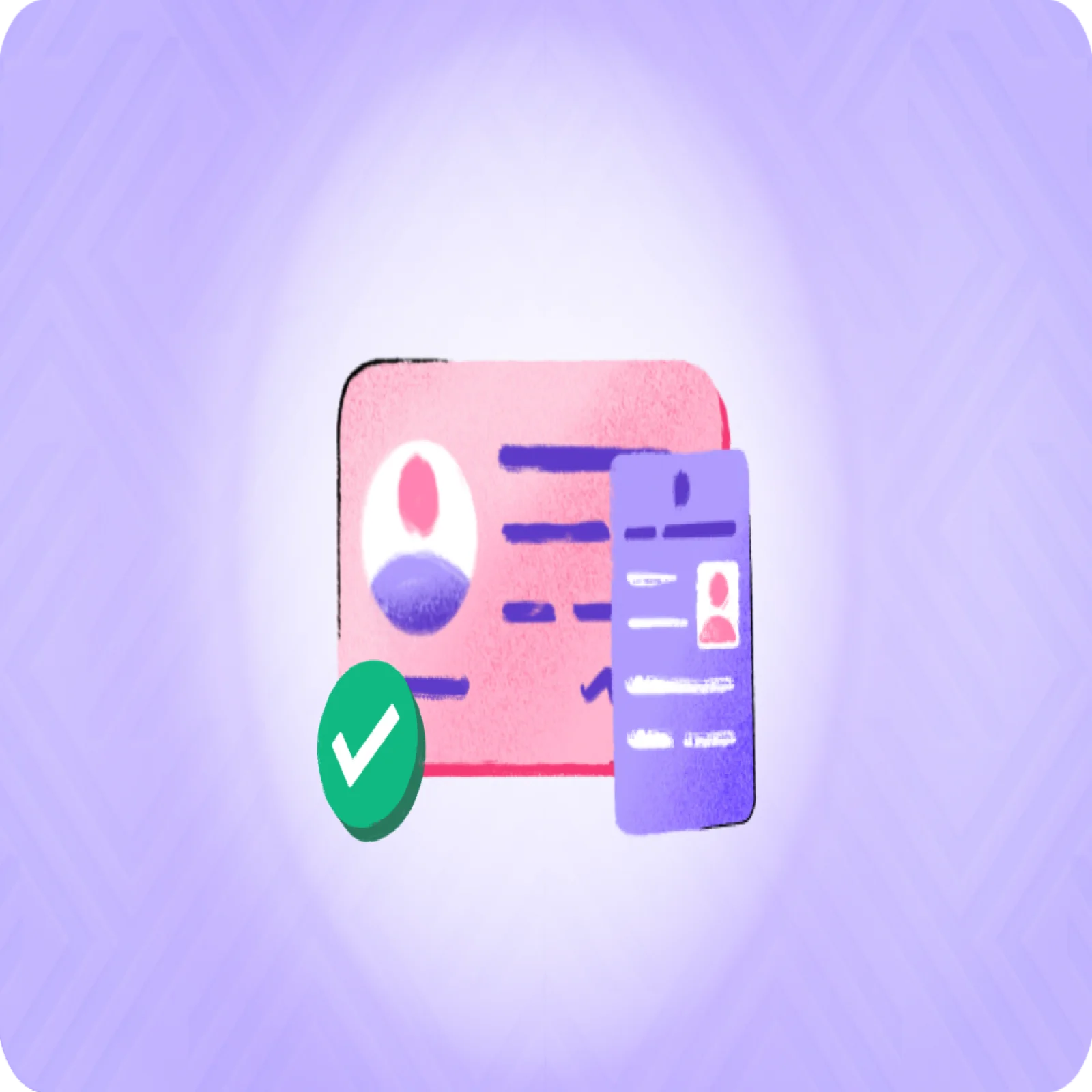 Shield icon beside a verified listing checklist and coin